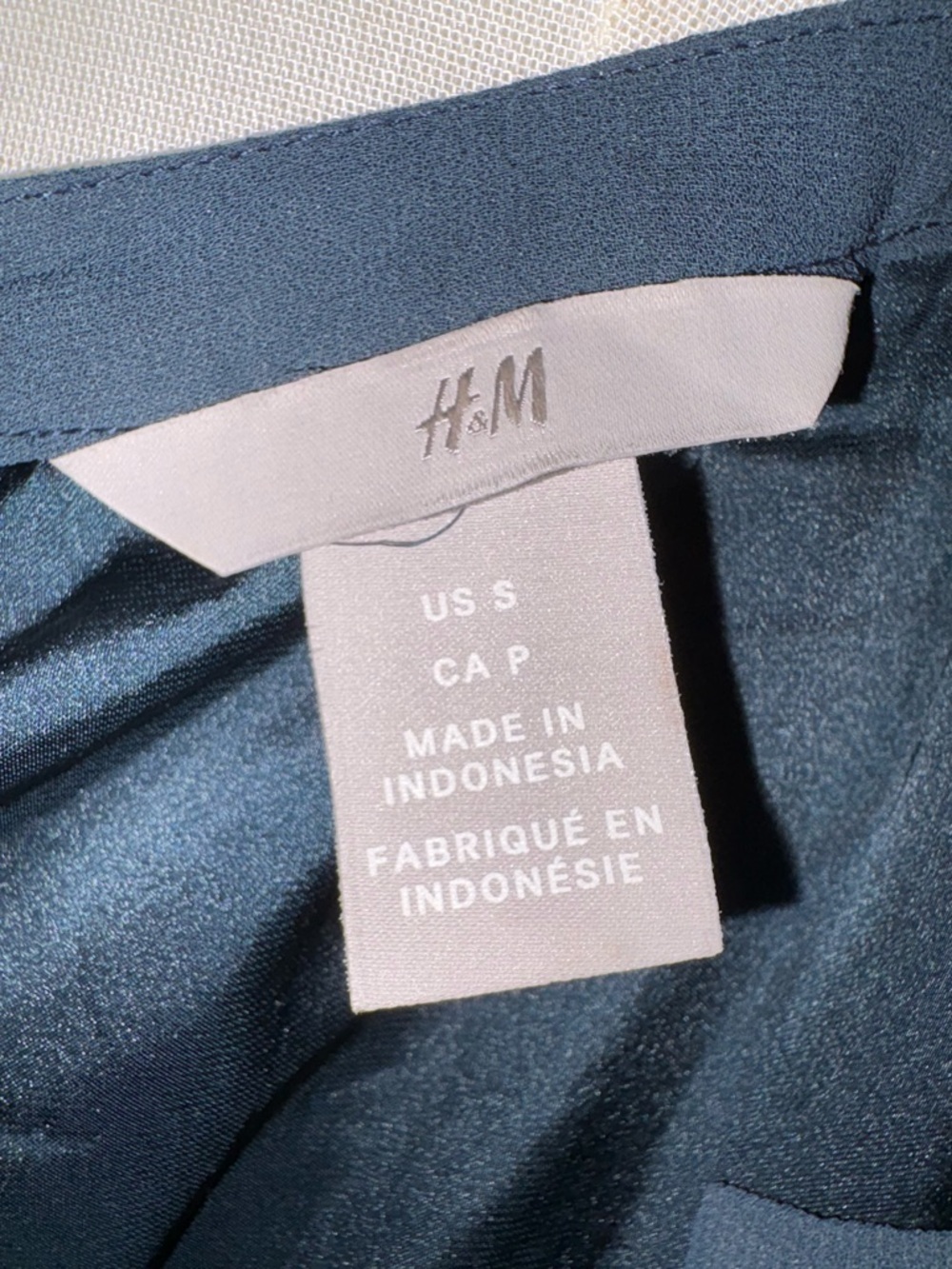 H&M Dark Teal Chiffon Dress Pin-Tuck Pleats Minimalist Dark Academia Size Small - Picture 5 of 16